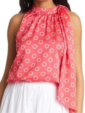 Ted Baker Coral Print Sleeveless Halter with Side Tie